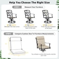 thumbnail image 2 of Aoodor 4Pcs Outdoor Patio Dining Chair Cushion Set, Fade and Water Resistant Polyester Fabric Cover with Ties and Zipper, 44''x21''x3.2'' - Khaki, 2 of 8