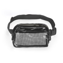 Unique Bargains 1 Pc Clear Style Running Waist Pack for Hiking Gym Clear Black TPU