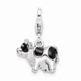 thumbnail image 1 of FB Jewels Sterling Silver Enameled Cow with Lobster Clasp Charm, 1 of 1