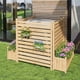 thumbnail image 2 of Paneles de privacidad para exteriores - Set de 3 piezas con jardineras - Cercado decorativo 180x90 cm (AlxAn) - Madera tratada, color natural - Incluye 2 maceteros y 1 malla - Ideal para ocultar aire, 2 of 8