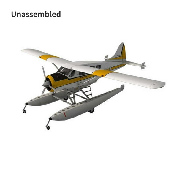 3D DIY Paper Aircraft Model Kit 1:32 DHC-2 Beaver Float Seaplane Model, Unassembled Toys
