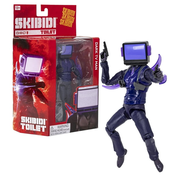 Skibidi Toilet Deluxe Dark TV Man Figure, Collectible Figures, Merch de Inodoro Skibidi con Licencia Oficial