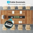 thumbnail image 4 of Tribesigns 8FT Conference Table, Large Meeting Table/Podcast Table for 10 People, Business Style Wooden Training Table with Strong Metal Frame for Office Conference, 4 of 8
