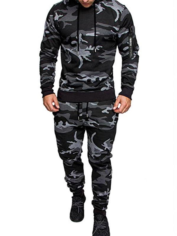 COOFANDY Mens Sweatsuits 2 Piece Hoodie Tracksuit Sets Casual Comfy Camo Jogging Suits for Men