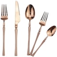 thumbnail image 4 of LANFENG Copper Silverware Set, 5-Piece 18/10 Stainless Steel Flatware Cutlery Mirror Finish, Ideal for Wedding Festival Party  Kitchen, 4 of 7