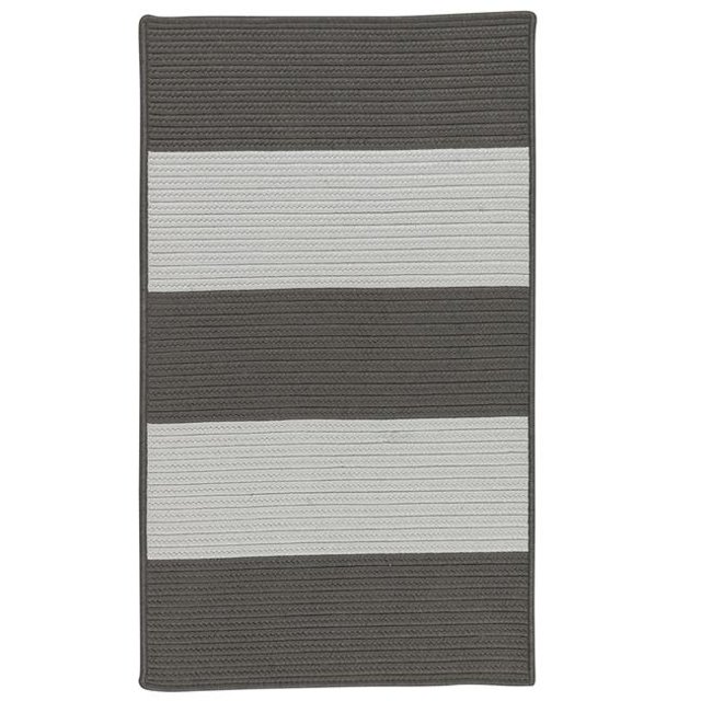 Colonial Mills Rug NW16R084X108S Newport Textured Stripe Rectangle Area Braided Rug Grey - 7 x 9 ft.