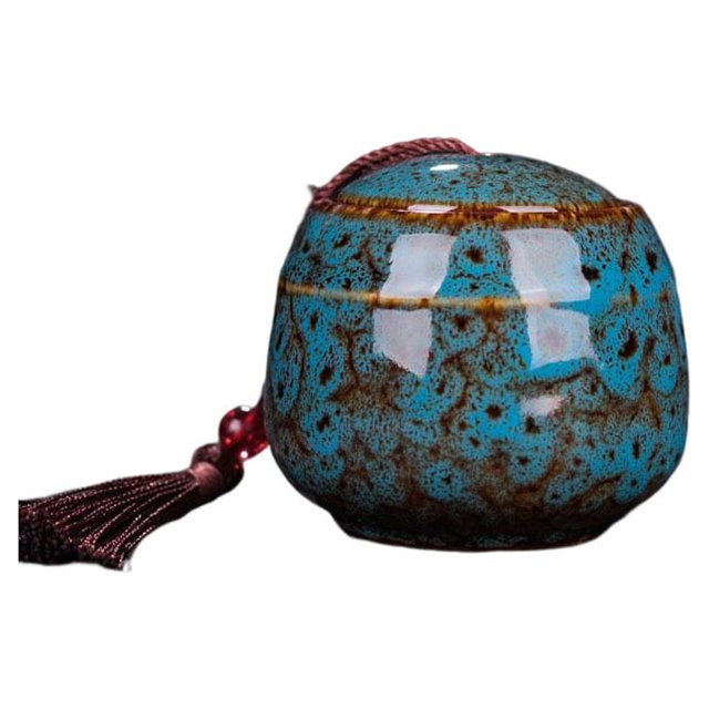 Moyic soporte de almacenamiento de hojas de té contenedor de polvo pequeño de cerámica lata sellada multifuncional cocina restaurante Type2 NO2