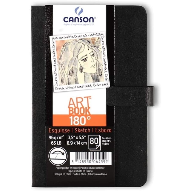 Cuaderno Dibujo Canson Bocetos Art Book 180° 80h 8.9x14cm Canson Cuaderno Dibujo Canson Art Book 180 Broche 8,9x14cm 80h 96g