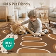 thumbnail image 4 of ODIKA 6'x9' Warm Earth Tones Abstract Waves Washable Area Rug Dynamic Geometric Rhythm Design for Family Room, Living Mater Bedroom, Non-Slip, Easy Care, 4 of 7