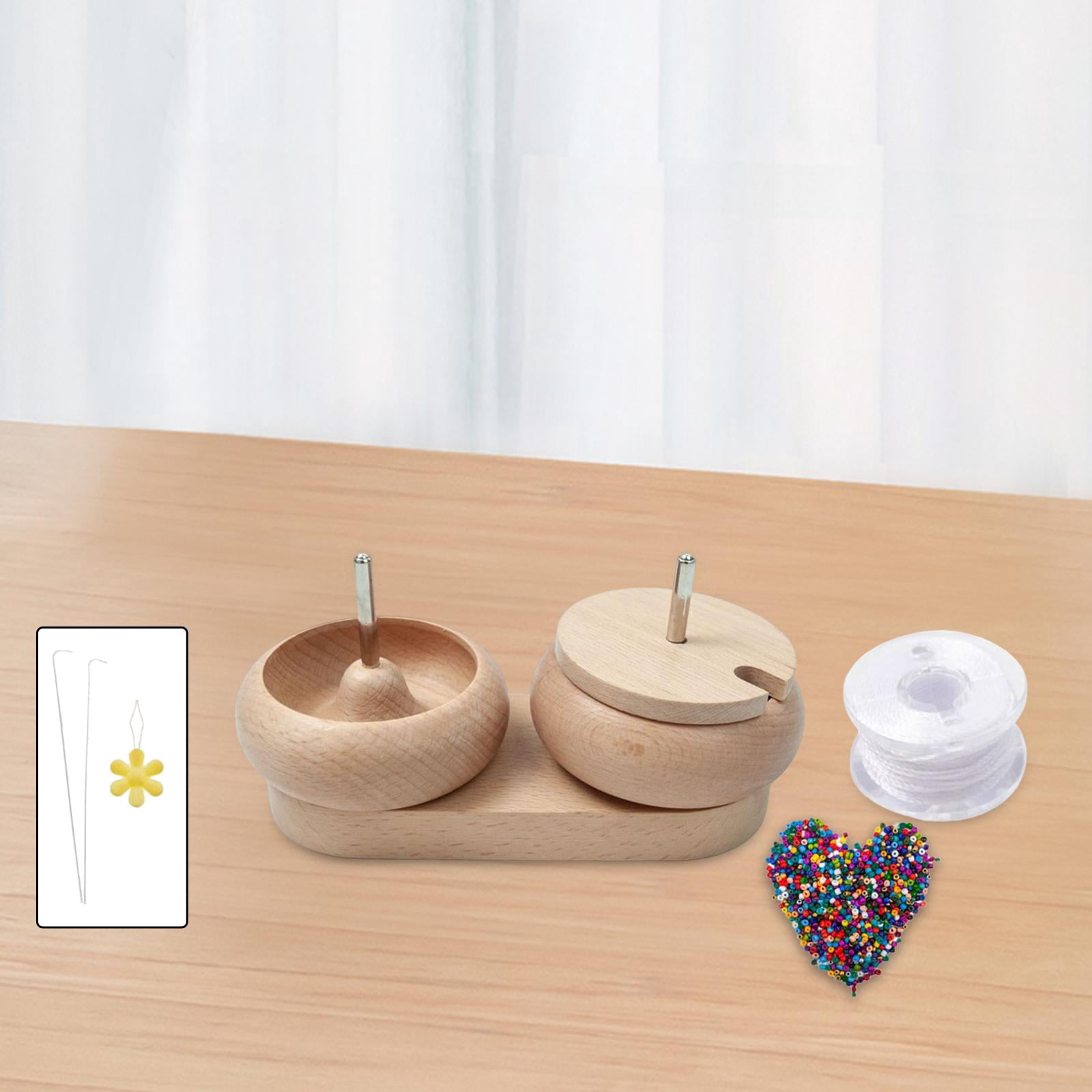Milageto Dual Bowl Bead Spiner, DIY Jewelry Tool Bead Bowl Loader Charms Crafts Bead Loom
