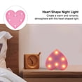 thumbnail image 3 of KAKOWELY Lámpara LED creativa con forma de corazón, luz nocturna, luz de escritorio, adorno para decoración del hogar, 3 of 5