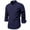 1 Dark Blue, variant on Formal Shirts for Men Smart Casual Cotton Dress Shirts Long Sleeve Fitted Designer Shirt Grandad Collar Business Shirt Plain Colour Button Dressy Tops Mens Fashion Dinner Gear