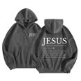 thumbnail image 3 of Oversize Hoodie for Women Fall Christian Long Sleeve Hooded Jesus Casual Letter Print Winter Y2k Clothes Dark Gray, 3 of 5