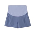thumbnail image 4 of Hinvhai Women's Maternity Shorts Modal Shorts Over Belly Summer Casual Pregnancy Clothes Blue XL(XL), 4 of 4