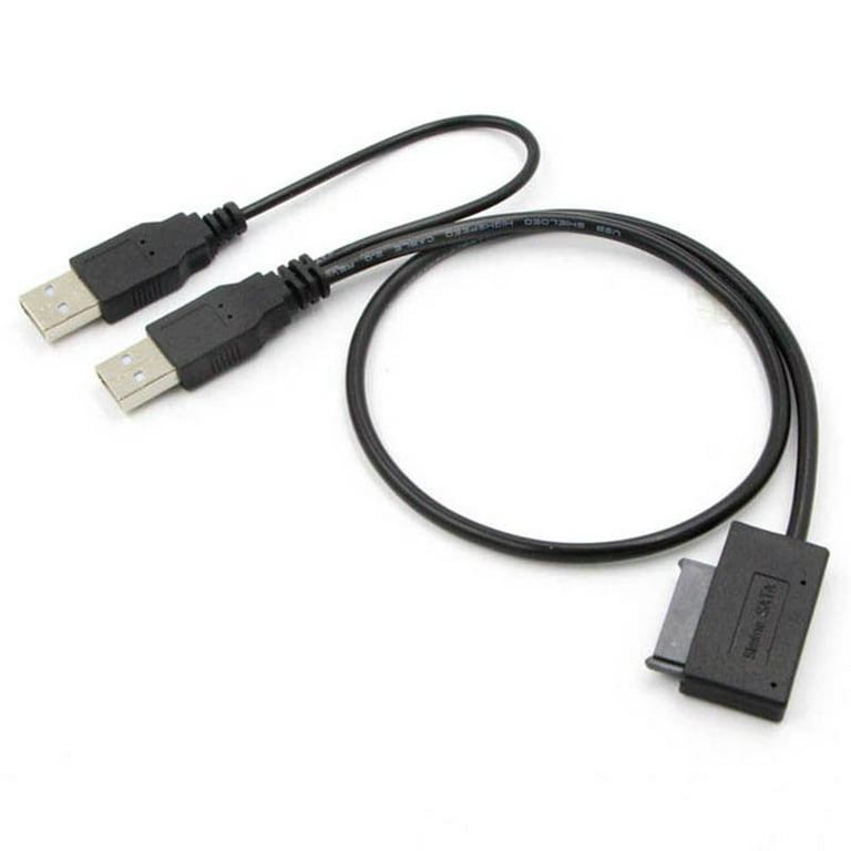 Slim SATA Cable USB 2.0 To 7+6 External Power For Laptop SATA Adapter 