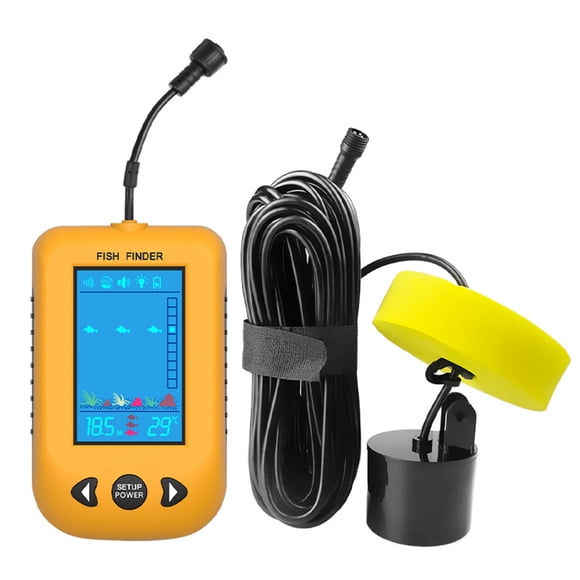 Riwcyla Portable Fish Finder Handheld Wired Fish Depth Finder Kayak Boat Fishfinder with Sonar Transducer
