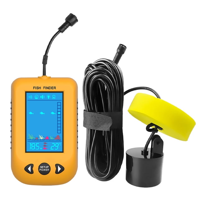 Riwcyla Portable Fish Finder Handheld Wired Fish Depth Finder Kayak Boat Fishfinder with Sonar Transducer