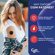 CGM PATCHES Dexcom G7/Stelo Adhesive Patch, CGM Sensors Without Cut, Premium Adhesive and Skin Friendly Bandages, Hypoallegenic | Lasts 10–14 Days Pack of 25 (Black)
