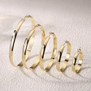 Bavsenic 14K Gold Hoop Earrings For Women,Large Gold Filled Hoops,Medium Hoop Earring,50mm/60mm/70mm