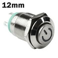 12mm Metal Push Button Switch Power Button Waterproof Flat LED Light