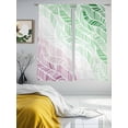 thumbnail image 3 of Summer Green Beach Sheer Curtains 2 Panels Set Modern Abstract Gradient Green Purple Waves Stripe Sheer Window Curtains Light Filtering Rod Pocket Voile Drapes for Bedroom Living Room 52"X72", 3 of 8