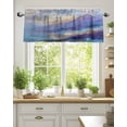 thumbnail image 2 of Curtain Valance for Windows,Abstract Mountain Oil Painting Kitchen Valances Rod Pocket Short Curtains,Natural Scene Graffiti Art Window Treatment Panel for Bedroom Bathroom 42x18in, 2 of 9