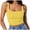 N-a-Yellow, variant on 2025 Women Sleeveless Vest Square 3 4 Sleeve Crop Top Neck Double Layer Fitness Active Crop Casual Short Top