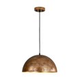 thumbnail image 3 of Industrial Oversized Metal Dome Pendant Light - Modern Farmhouse 15in - Patina Gold, 3 of 4