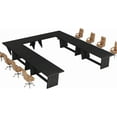 thumbnail image 6 of Tribesigns 71” Rectangular Conference Table, 6FT Executive Meeting Table for Office, Black（2PC), 6 of 6
