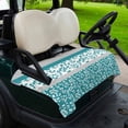 thumbnail image 2 of Golf Cart Seat Covers for 2 Seater,Teal Floral Microfiber Cart Seat Towel Blanket,Botanical Blossom Motif Boho Grey Stripes Absorbent Breathable Non Slip Bench Seats Protector for Golf Course 51"x31", 2 of 9