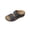 Dark Blue, variant on Women's Sandals Floral Cutout Slide Open Toe Double Strap Perforated Slip On Wedge Sandals Soft Faux Suede Comfort Arch Support Insole Casual Summer Sandals