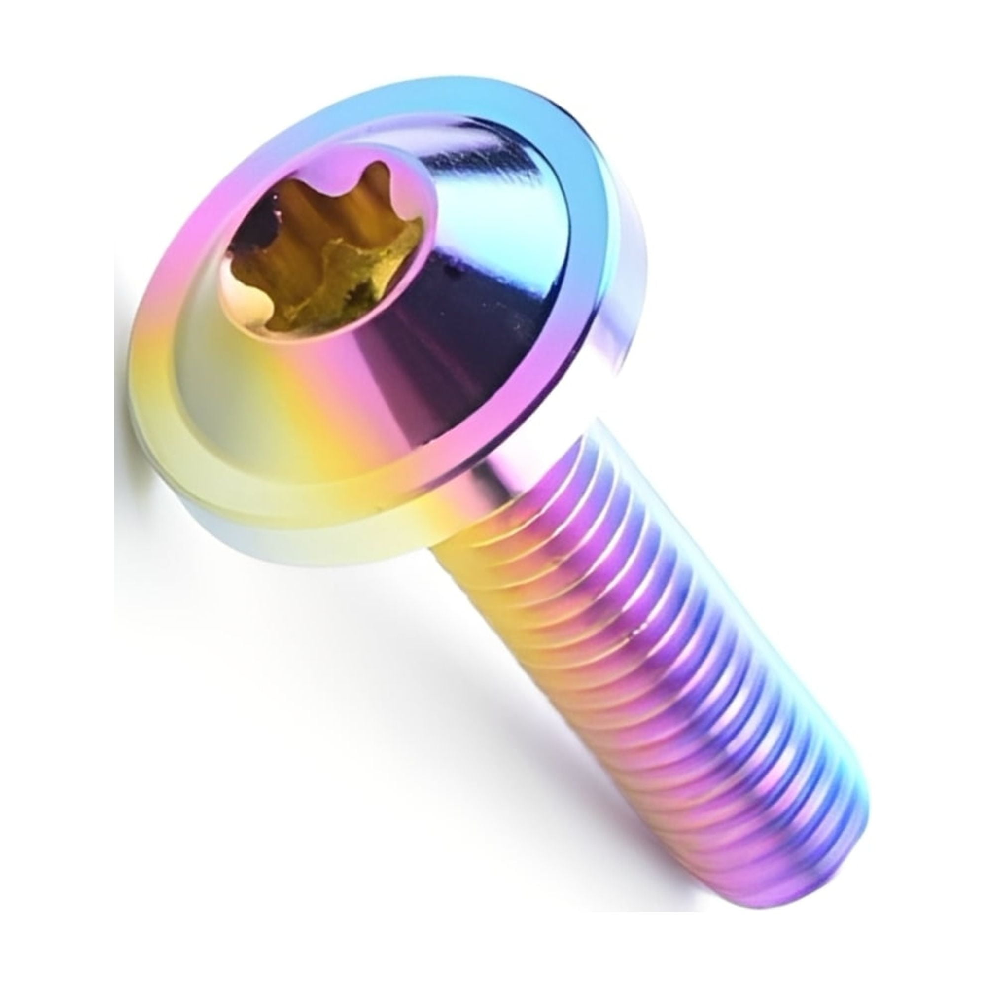 4pcs Titanium Ti M6x15mm Button Torx Head Bolt Screw for Bicycle Motorcycle M6x15, Glossy Candy Color