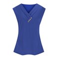 thumbnail image 3 of Lmnyox V Neck Tank Tops Women's Dressy Casual Sleeveless Shirts Solid Color Summer Business Work Tops Clothes, 3 of 6