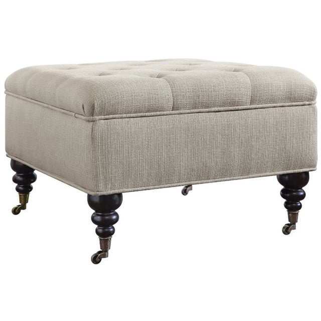 Serta at Home Abbot Square Tufted Storage Ottoman in Ivory Dream