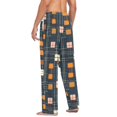 thumbnail image 3 of FORMRS Mens Pajama Pants with Pockets Cotton Sleepwear Lounge Bottoms Sizes S-2XL, Orange Checkered Pattern, 3 of 7