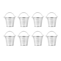 Topbathy 8 Pcs Small Bucket Tin Boxes Miniature Tinplate Candy Colored Buckets