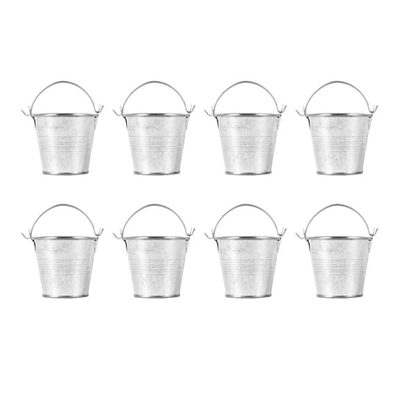 Topbathy 8 Pcs Small Bucket Tin Boxes Miniature Tinplate Candy Colored Buckets