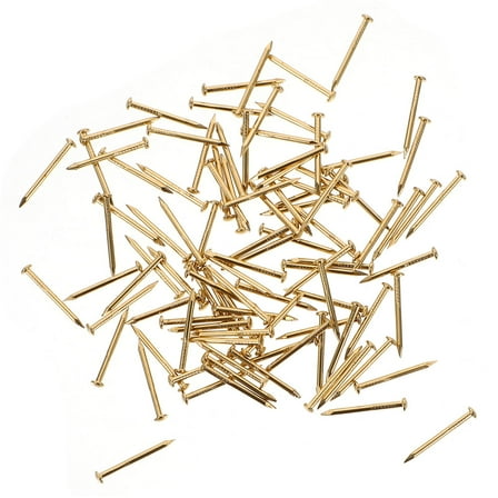 HONITANO 200Pcs Copper Decorative Nails for Diy Enthusiasts Golden Round Head 1.20X0.30X0.30Cm