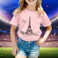 thumbnail image 2 of Icvfdpl Summer Tops For Teen Girls Kid Printed Short Sleeve Top T Shirt Comfortable Dailywear 3-4 Years, 2 of 5