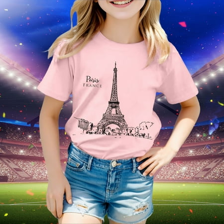 

Hbdhejl Toddler Boys Girls Shirts Kid Printed Casual Short Sleeve Top T Shirt Pink 10-11 Years