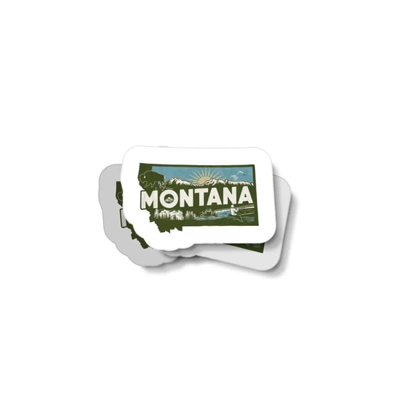 Retro Montana Waterproof Sticker