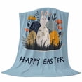thumbnail image 6 of Easter Eggs Blanket Soft Cozy Warm Throw Blanket for Couch, Plush Fuzzy Flannel Fleece Blankets for Sofa, Rabbit Spring Botanical Wildflowers Bunny Blue Bed Blankets Gifts for Men, 40"x50", 6 of 9