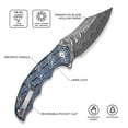 thumbnail image 2 of CIVIVI Pentad Pocket Knife Folding Knife with 3.48" Damascus Blade Blue and White Vortex Micarta Handle C24068-DS1, 2 of 6