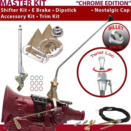 American Shifter C4 Shifter Kit Chrome 23 in. E Brake Cable Trim Kit Dipstick for F83A7