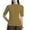 Yellow, variant on OSOLU Solid Color Women Turtleneck Slim Fit Half Elbow Short 3/4 Sleeve T-Shirt Tight Tops Tee Trendy Dailywear