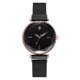thumbnail image 1 of Reloj de pulsera de cuarzo causal con esfera redonda y correa de malla de aleación de moda para mujer (negro), 1 of 4
