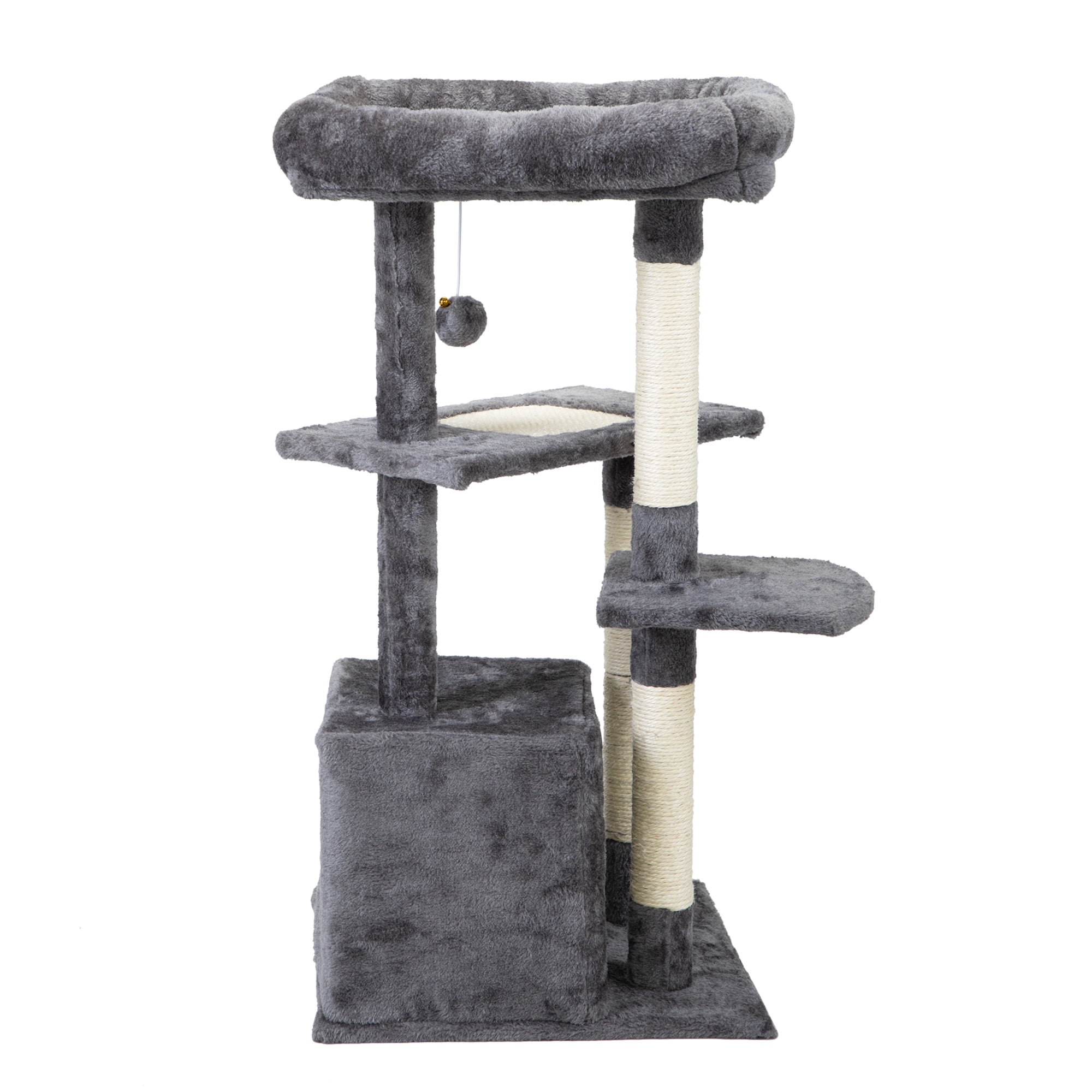 Kepooman Cat Tree Cat Tower Cat Condo Sisal Scratching Posts with Jump Platform Cat Furniture Activity Center Play House, Light Gray Kepooman Cat Tree Cat Tower Cat Condo Sisal Scratching Posts with Jump Platform Cat Furniture Activity Center Play House, Light Gray
