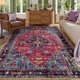 thumbnail image 2 of Lahome Decor 5'x7' Area Rug for Living Room,Machine Washable Non Slip Inside Floor Mat,Vintage Rug,Low Pile Lightweight Vintage Rug for Bedroom Dining Room Office Farmhouse,Purple, 2 of 9