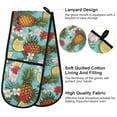 thumbnail image 4 of Dailycode Double Sided Oven Mitt with Loop Heat Resistant Kitchen Long Potholders 7" x 35" Pineapple Orange Leaf Drink, 4 of 6