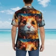 thumbnail image 4 of Pofeuu Oil Painting Colorful Hamster Print Hawaiian Shirt for Men Sleeves Casual Button Down Summer Beach Dress Shirts T-Shirts,Small, 4 of 7